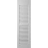 Ekena Millwork 18"W x 48"H Americraft Two Equal Louver Exterior Real Wood Shutters, Primed RW101LV18X48PRH